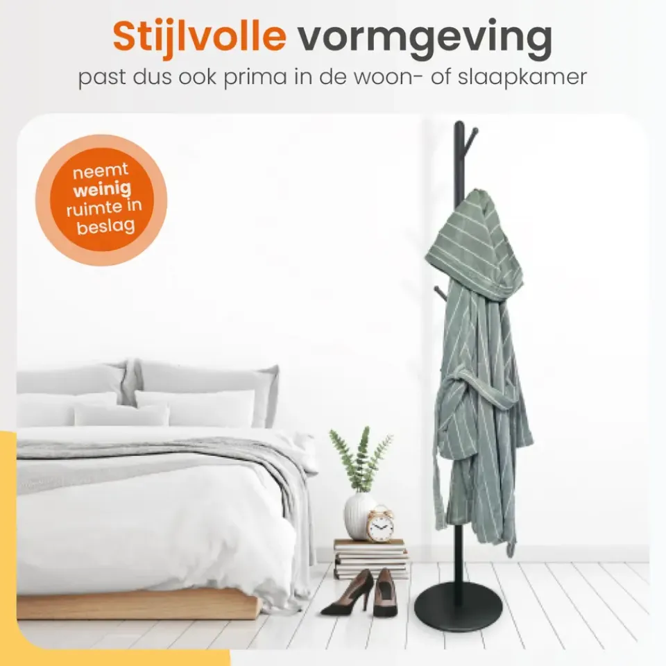Goliving Kapstok Staand - 8 Haken - Garderoberek - Kapstokken - Kapstokhaak Best