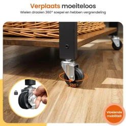 Goliving Keukentrolley - Keukenkast - Keukenrek - Keuken Organizer - Bruin Outlet