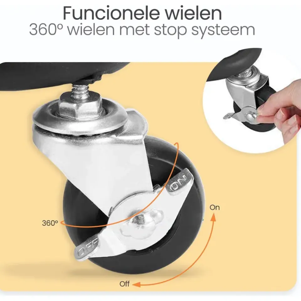 Goliving Keukentrolley op wieltjes - Serveerwagen - Keuken Trolley - Met Bakjes Clearance