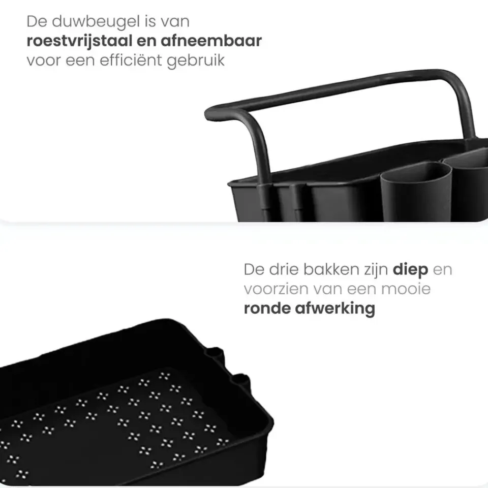 Goliving Keukentrolley op wieltjes - Serveerwagen - Keuken Trolley - Met Bakjes Clearance