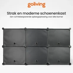 Goliving Opvouwbare Opbergkast - 24 Paar - 92 x 82 cm - Schoenenkast - Zwart Outlet