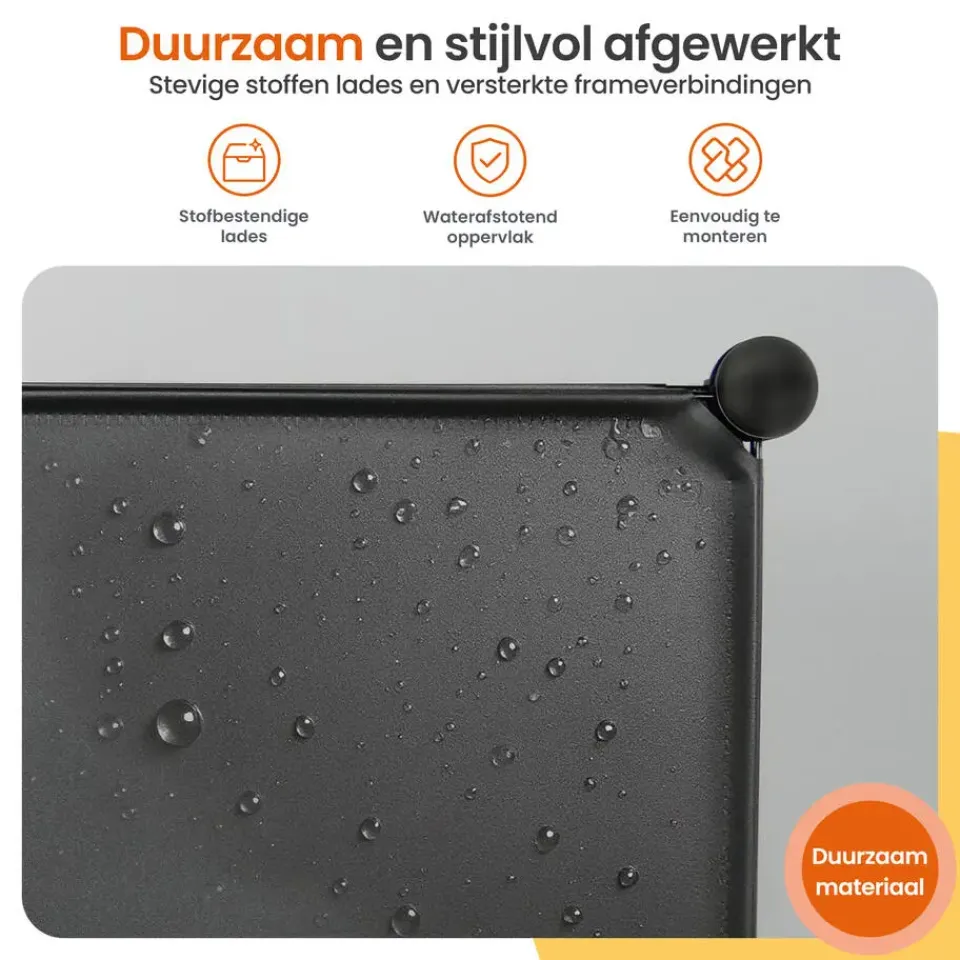 Goliving Opvouwbare Opbergkast - 24 Paar - 92 x 82 cm - Schoenenkast - Zwart Outlet