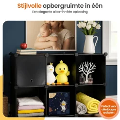 Goliving Opvouwbare Opbergkast - 24 Paar - 92 x 82 cm - Schoenenkast - Zwart Outlet
