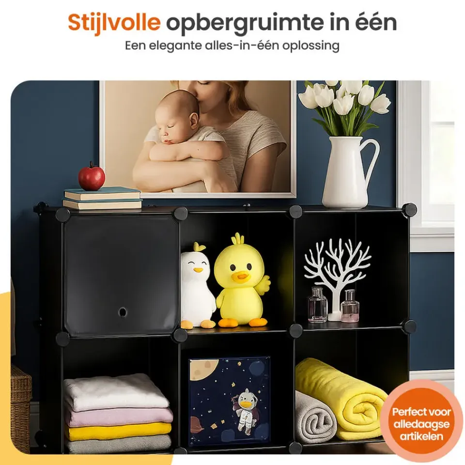 Goliving Opvouwbare Opbergkast - 24 Paar - 92 x 82 cm - Schoenenkast - Zwart Outlet