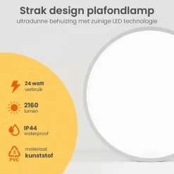 Goliving Plafondlamp - Plafonnière - LED - Ø30cm - Wit Best