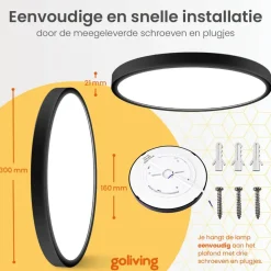 Goliving Plafondlamp - Plafonnière - LED - Ø30cm - Wit Best