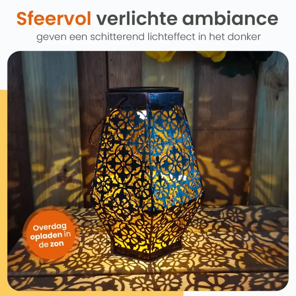 Goliving Solar Tafellamp Glow – 2 Stuks – LED Buitenverlichting - Zonne-energie Discount