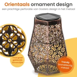 Goliving Solar Tafellamp Glow – 2 Stuks – LED Buitenverlichting - Zonne-energie Discount