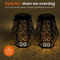 Goliving Solar Tafellamp Glow – 2 Stuks – LED Buitenverlichting - Zonne-energie Discount