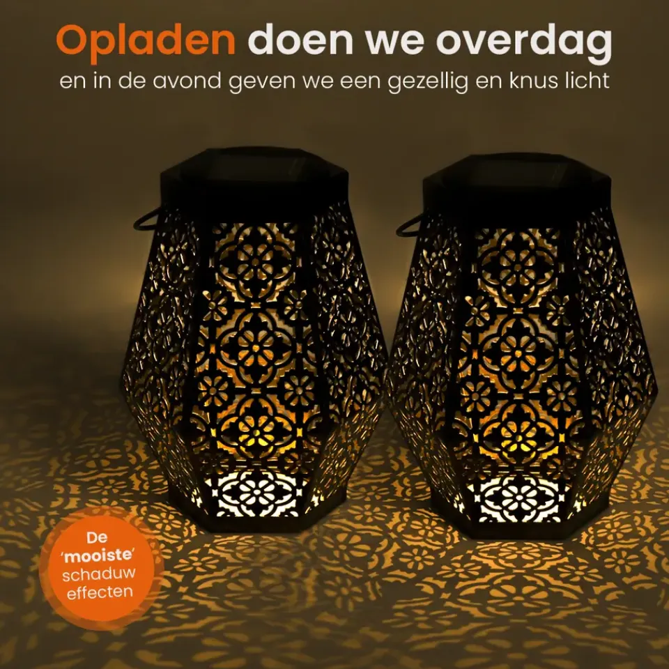 Goliving Solar Tafellamp Glow – 2 Stuks – LED Buitenverlichting - Zonne-energie Discount