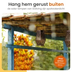 Goliving Solar Tafellamp Glow – 2 Stuks – LED Buitenverlichting - Zonne-energie Discount