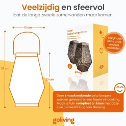 Goliving Solar Tafellamp Glow – 2 Stuks – LED Buitenverlichting - Zonne-energie Discount