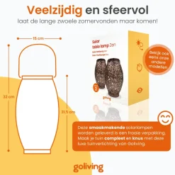 Goliving Solar Tafellamp Zen – 2 Stuks – LED Buitenverlichting - Zonne-energie New