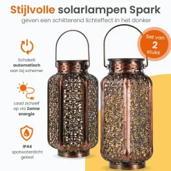 Goliving Solar Tafellamp Spark – 2 Stuks – LED Buitenverlichting Zonne-energie Clearance