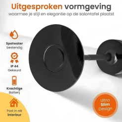 Goliving Tafellamp Op Accu - Oplaadbaar en Dimbaar - Hoogte 27 cm - Zwart Sale
