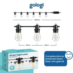 Gologi lichtsnoer buiten en binnen - Lichtslinger 5M - Tuinverlichting LED Clearance
