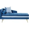 Beliani GONESSE - Chaise longue - Blauw - Fluweel Online