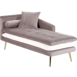 Beliani GONESSE - Chaise longue - Bruin - Linkerzijde - Polyester