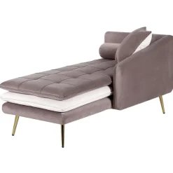 Beliani GONESSE - Chaise longue - Bruin - Linkerzijde - Polyester