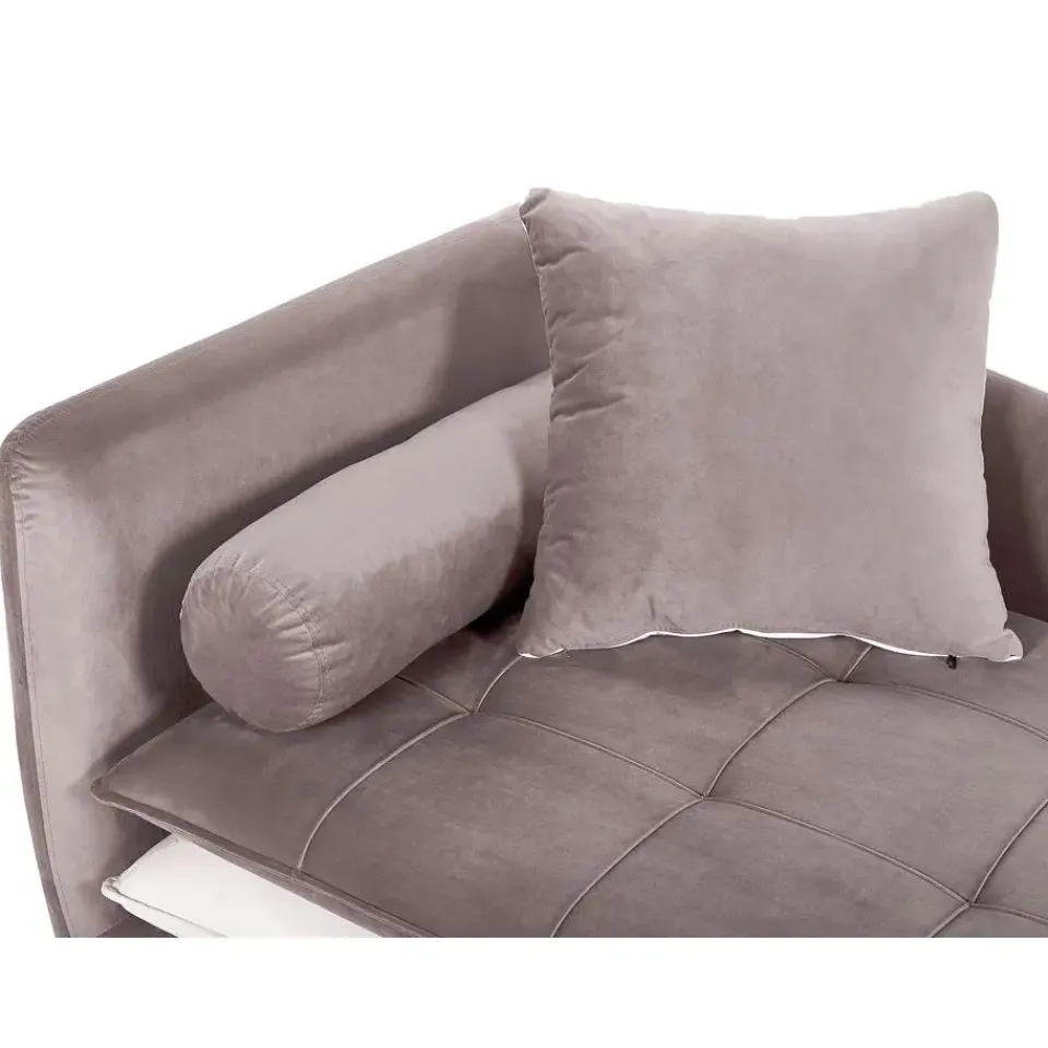 Beliani GONESSE - Chaise longue - Bruin - Linkerzijde - Polyester