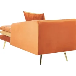 Beliani GONESSE - Chaise longue - Oranje - Fluweel Online