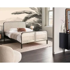 Beliani GONFARON - Tweepersoonsbed - Zwart - 140 x 200 cm - Dennenhout Online