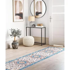 Beliani GORDES - Loper tapijt - Beige/Blauw - 80 x 300 cm - Polyester Online