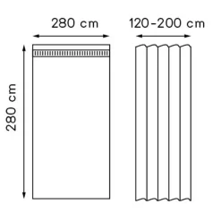 Leen Bakker Gordijn Miran XL - zand - 280x280 cm (1 stuk)