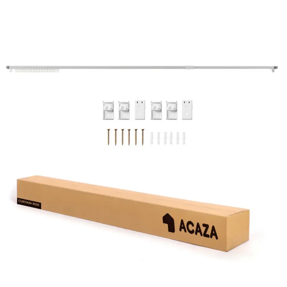 Merkloos Gordijnrail - uitschuifbaar - van 145 tot 270 cm - aluminium - gebroken wit Best