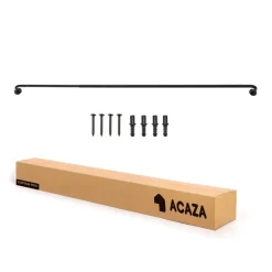 ACAZA Gordijnroede - uitschuifbaar - 120 tot 210 cm - zwart