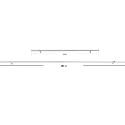 ACAZA Gordijnroede - Uitschuifbaar - Stang van 125-240 cm - Zilver Clearance