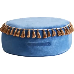 Leen Bakker GOTHA - Poef - Blauw - Fluweel Best