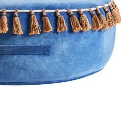 Leen Bakker GOTHA - Poef - Blauw - Fluweel Best