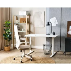 Beliani GRIFTON - Verstelbaar bureau - Wit - 120 cm - Staal Online