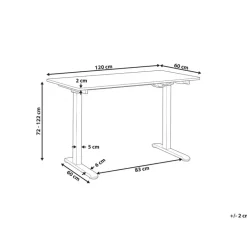 Beliani GRIFTON - Verstelbaar bureau - Wit - 120 cm - Staal Online
