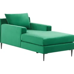 Beliani GUERET - Chaise longue - Groen - Symmetrisch - Fluweel Outlet