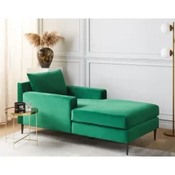 Beliani GUERET - Chaise longue - Groen - Symmetrisch - Fluweel Outlet