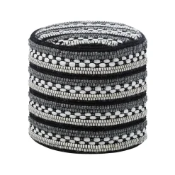 Beliani GUNTUR - Poef - Wit - 41 cm - Katoen