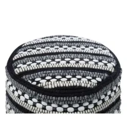 Beliani GUNTUR - Poef - Wit - 41 cm - Katoen