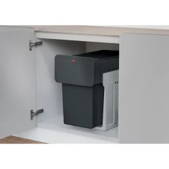 Hailo Tandem Inbouwprullenbak - 2x14L - zwart Discount