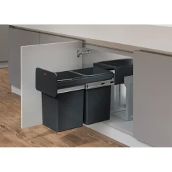 Hailo Tandem Inbouwprullenbak - 2x14L - zwart Discount