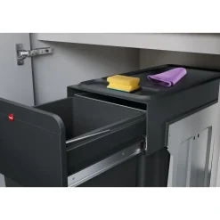 Hailo Tandem Inbouwprullenbak - 2x14L - zwart Discount