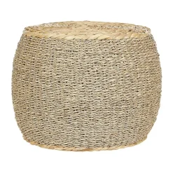 Beliani HAIPHONG - Poef - Lichtbeige - Waterhyacint Hot