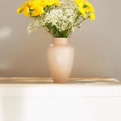 Hakbijl Glass Bloemenvaas Olaf - Beige - glas - D21 x H30 cm Hot