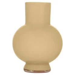 Hakbijl Glass Bloemenvaas Deborah - Beige - glas - D20 x H 26 cm Discount