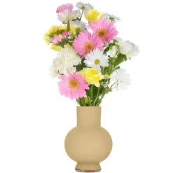 Hakbijl Glass Bloemenvaas Deborah - Beige - glas - D20 x H 26 cm Discount