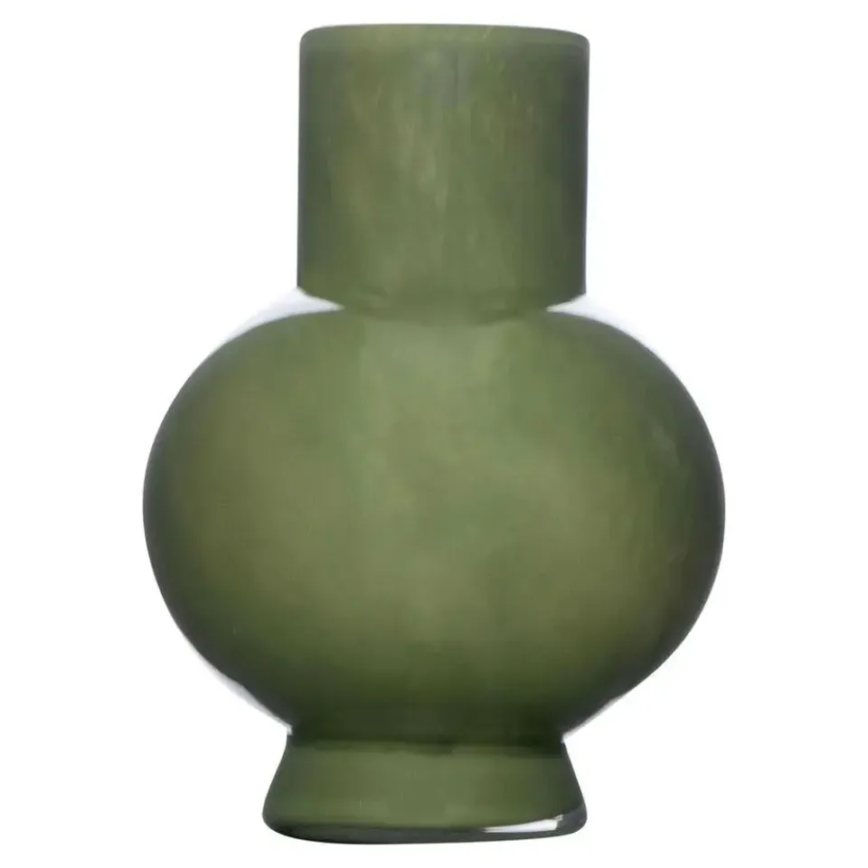 Hakbijl Glass Bloemenvaas Deborah - Groen - glas - D17 x H22 cm