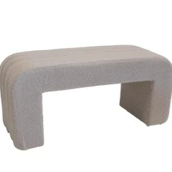 Giga Meubel Halbankje Taupe Bouclé - 99x38x46cm - Sera Hot
