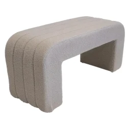 Giga Meubel Halbankje Taupe Bouclé - 99x38x46cm - Sera Hot