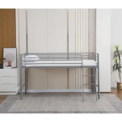 Emob Exclusive Halfhoogslaper Julie 90x200cm - metaal - mat grijs Sale